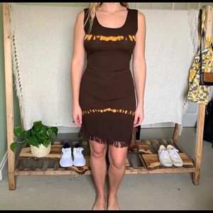 Brown drill summer dress.